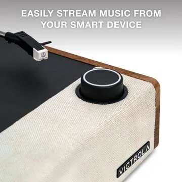 Victrola Eastwood II Record Player, Oak Finish Turntable with Speakers, Bluetooth 5.1 and Vinyl Stream Technology, Vintage Style 3-Speed Vinyl Player, Audio Technica AT-3600LA Cartridge