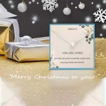 Sereney Single Pearl Neckle for Women S925 Sterling Silver, Inspirational Encouragement Gifts for Women, Simple Pearl Necklace as Gifts for Her, Everyday Pearl Jewlery Gifts Birthday Gift for Women