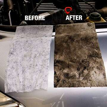 MiracleWipes for Automotive, All Purpose Cleaning Wipes for Hands, Auto Interior, Exterior, Detailing, Remove Grease, Lubricant, Sticky Adhesive, Grime, Dirt, Car Cleaning (1 Pack)