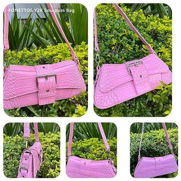 FONETTOS Y2K Punk Funky Bag, Sourpuss Goth Crossbody Sfly Unique Purse Novelty Cool Rock Trendy Wome...