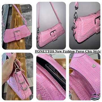 FONETTOS Y2K Punk Funky Bag, Sourpuss Goth Crossbody Sfly Unique Purse Novelty Cool Rock Trendy Women Shoulder Bags Fashion Girls Handbag Pink