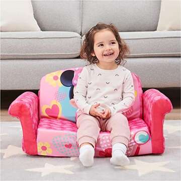 marshmallow Furniture, Children's 2 in 1 Flip Open Foam Sofa, Minnie Mouse, by Spin Master