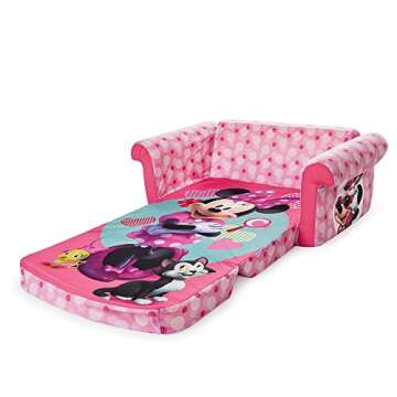 marshmallow Furniture, Children's 2 in 1 Flip Open Foam Sofa, Minnie Mouse, by Spin Master