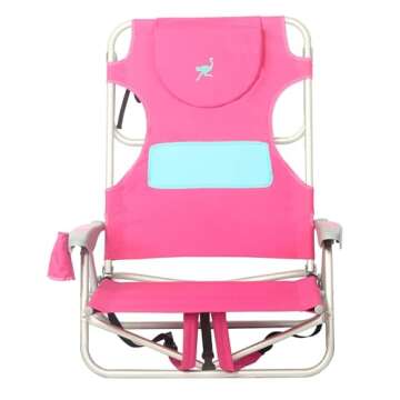 Ostrich Lightweight Beach Reclining Chair - Pink
