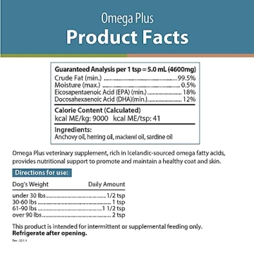 Omega Plus Fish Oil for Dogs: 16 oz Premium Omega 3