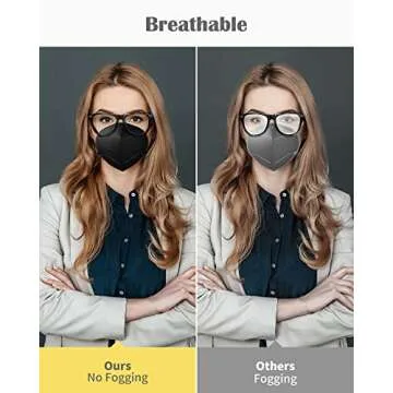 YUIKIO KN95 Face Masks, 30 Pack Individual Packed Safety Masks, Filter Efficiency≥95%, 5 Layers Filter Safety Mask Against PM2.5 Disposable KN95 Respirator Mask Breathable Cup Mask in Bulk (Black)