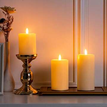 UNIVELA Real Wax Flameless Candles Set with Remote