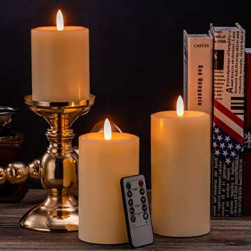 UNIVELA Real Wax Flameless Candles Set with Remote
