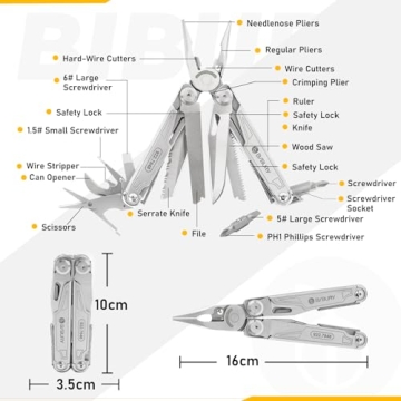 BIBURY 19-in-1 Multi Tool for Camping and Everyday Repairs