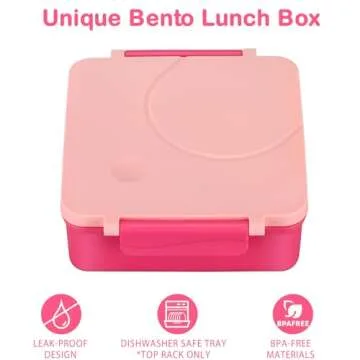 Bento Lunch Box Set for Kids with 8oz Soup Thermo, Leak-Proof Lunch Containers with 4 Compartment, K...