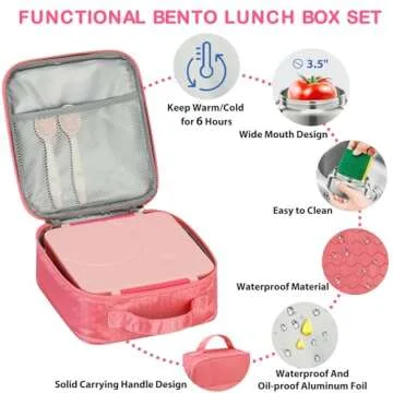 Bento Lunch Box Set with Soup Thermo for Kids