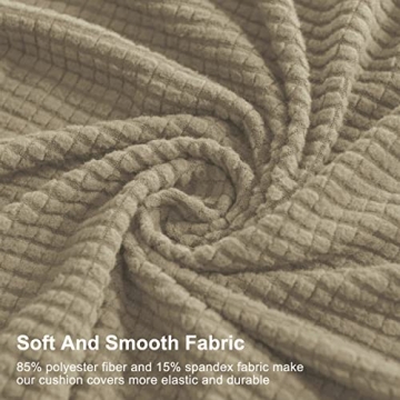 CHUN YI Stretch Loveseat Couch Cushion Cover Suitable for 2 Settee, Sofa Seat Slipcover with Spandex Jacquard Fabric(Medium,Sand)