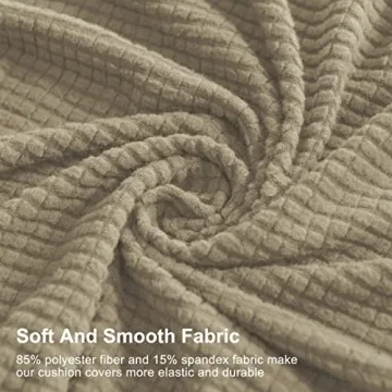 CHUN YI Stretch Loveseat Couch Cushion Cover Suitable for 2 Settee, Sofa Seat Slipcover with Spandex Jacquard Fabric(Medium,Sand)