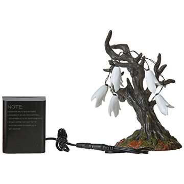 Department 56 6005571 Village Collection Accessories Halloween Ghost Tree Lit Figurine, 6.75 Inch, Multicolor