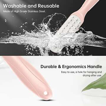 Foot File Callus Remover for Feet, Feet Filer for Dead Skin, (1pc) Pink, Double Side Metal Foot File Stainless Steel, Pedicure Foot Rasp, Foot Scraper to Remove Hard Skin, Birthday, Holiday Gift