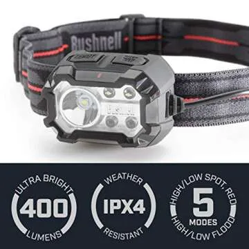 Bushnell PRO Rechargeable 400L Multi-Color Headlamp - Versatile Brightness