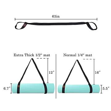 sur Yoga Mat Strap (5Colors), Easy-Cinch Yoga Mat Sling, Adjustable and Durable Yoga Mat Carrier & Stretching Strap， The Must-Have Multi-Purpose Straps for Your Yoga Mat and Exercise Mat (Black)