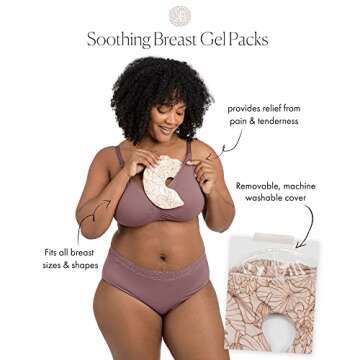 Kindred Bravely Soothing Breast Gel Pads, Hot or Cold or Breastfeeding & Pumping, 2 Pack