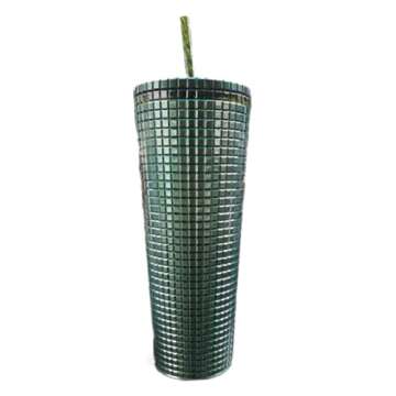 Starbucks Holiday 2021 Tumbler Venti Green Glitter Grid, Limited Edition | 24 Oz