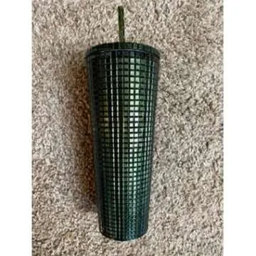 Starbucks Holiday 2021 Tumbler Venti Green Glitter Grid, Limited Edition | 24 Oz