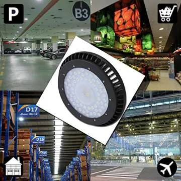 HG High Bay Light Bright Warehouse LED Lights Cool White IP54 Apply to Factory Supermarket Warehouse Ultra Efficient Easy to Install Safe And Reliable (100W)