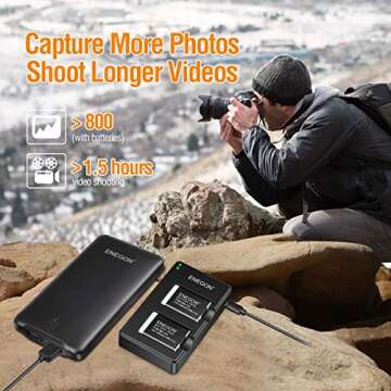 ENEGON NB-13L Replacement Lithium Battery Pack(2 Packs) and Dual USB Charger for Canon PowerShot G5X...