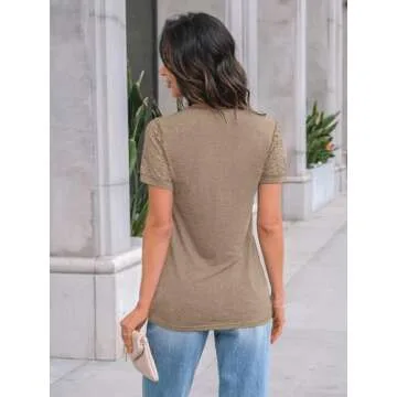 AUTOMET Women's Dressy Lace Summer Tops for Women 2025