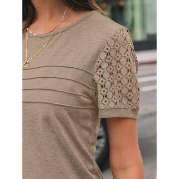 AUTOMET Women's Dressy Lace Summer Tops for Women 2025