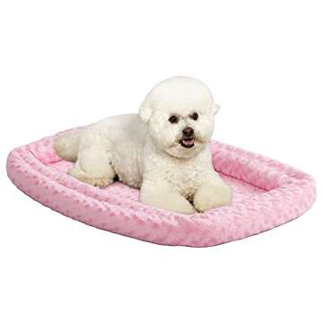 MidWest Homes for PetsDouble Bolster Pet Bed | Pink 36-Inch Dog Bed ideal for Medium / Large Dog Bre...