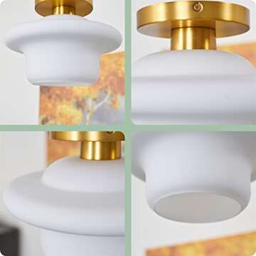 Kira Home Adelyn Semi Flush Ceiling Light in Brass Finish