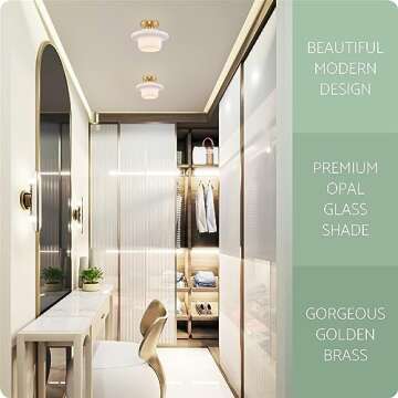 Kira Home Adelyn Semi Flush Ceiling Light in Brass Finish