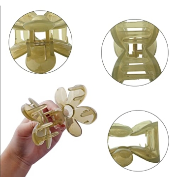 Vibrant 9 PCS Large Flower Hair Clips for Everyday Use