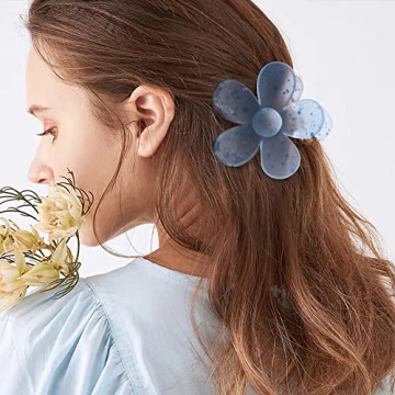 Vibrant 9 PCS Large Flower Hair Clips for Everyday Use