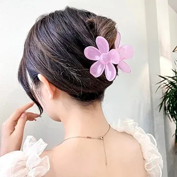 Vibrant 9 PCS Large Flower Hair Clips for Everyday Use