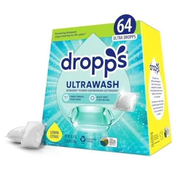 Dropps UltraWash Dishwasher Pods - Eco-Friendly Biobased Deep Clean with Lemon Citrus