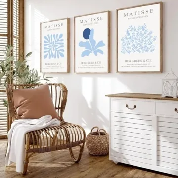 3Pcs Blue Canvas Wall Art for Stylish Home Decoration