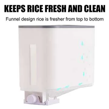 Imperius 25 Lbs Rice Dispenser,Rice Container with Lid and Measuring Cup,Large Sealed Grain Rice Storage Container,Cereal Dispenser for Kitchen Soybean Corn,Food Containers for organizing-Blue