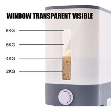 Imperius 25 Lbs Rice Dispenser,Rice Container with Lid and Measuring Cup,Large Sealed Grain Rice Storage Container,Cereal Dispenser for Kitchen Soybean Corn,Food Containers for organizing-Blue