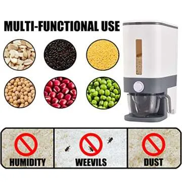 Imperius 25 Lbs Rice Dispenser,Rice Container with Lid and Measuring Cup,Large Sealed Grain Rice Storage Container,Cereal Dispenser for Kitchen Soybean Corn,Food Containers for organizing-Blue