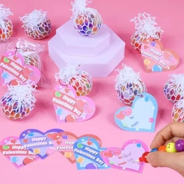 24 Pack Kids Valentines Day Gifts with Stress Balls