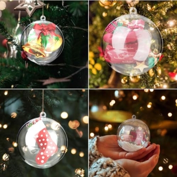 Christmas Ornament Balls 20 Pack DIY Fillable Baubles