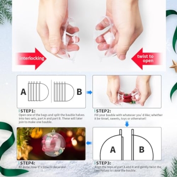 Christmas Ornament Balls 20 Pack DIY Fillable Baubles