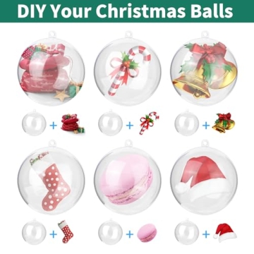 Christmas Ornament Balls 20 Pack DIY Fillable Baubles