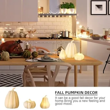 Domensi Thanksgiving Lighted Ceramic Pumpkin Decorations Set