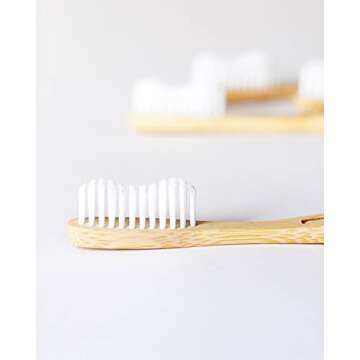 Wowe Lifestyle Natural Organic Bamboo Toothbrush Wood, Ergonomic Biodegradable Handle, Soft BPA Free Bristles, Pack of 4