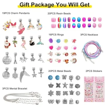 FOVRPUIB Charm Bracelet Making Kit for Creative Girls