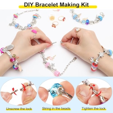 FOVRPUIB Charm Bracelet Making Kit for Creative Girls