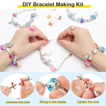 FOVRPUIB Charm Bracelet Making Kit for Creative Girls