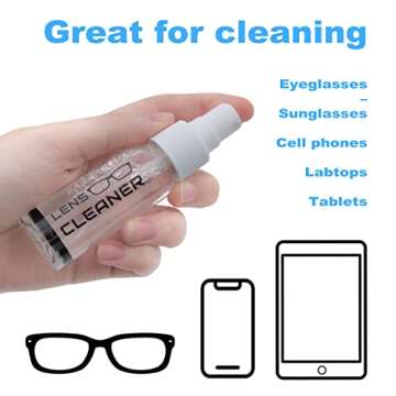 Lens Cleaning Spray Travel Kit for Eye Glasses and Sunglasses