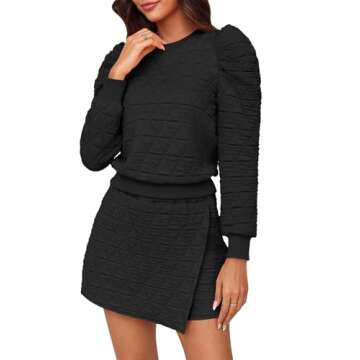 Fisoew Women's Premium Lounge Wear Set - Stylish Comfort in Black